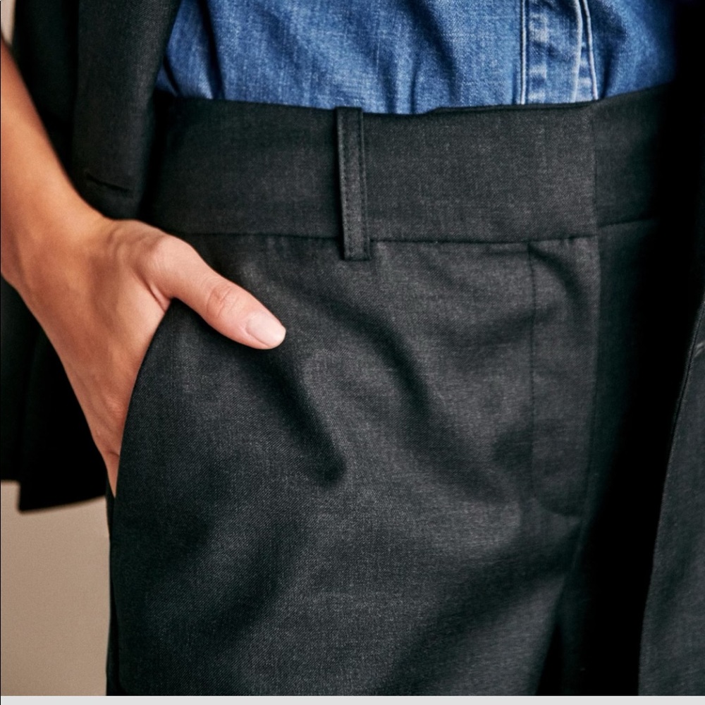 Sezane Gustavo Trousers Charcoal 100% Wool